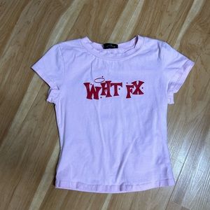 White Fox pink Crop top